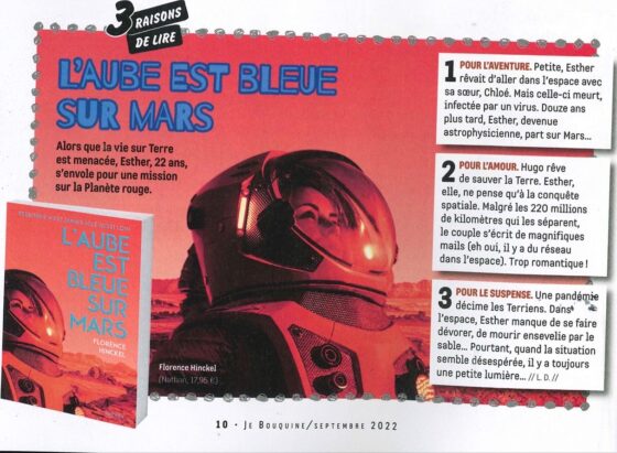 L’aube est bleue dans la presse