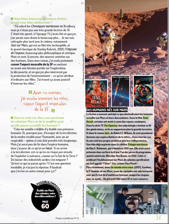 L’aube est bleue dans Géo Ado