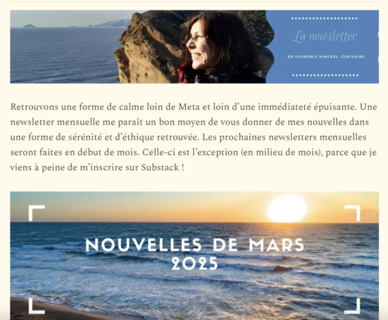 Ma newsletter mensuelle : abonnez-vous !