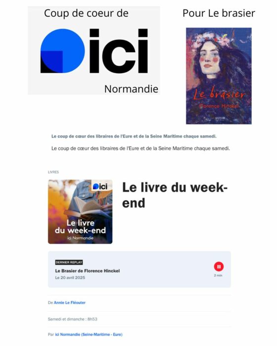 Le brasier coup de coeur de Ici (Le livre du week-end)