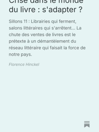 Crise dans le monde du livre : s’adapter ?