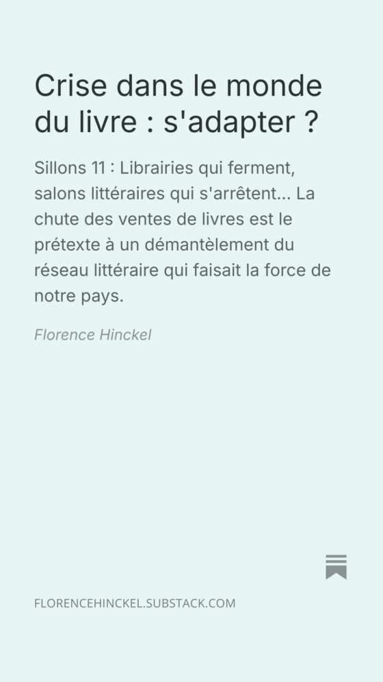 Crise dans le monde du livre : s&rsquo;adapter ?
